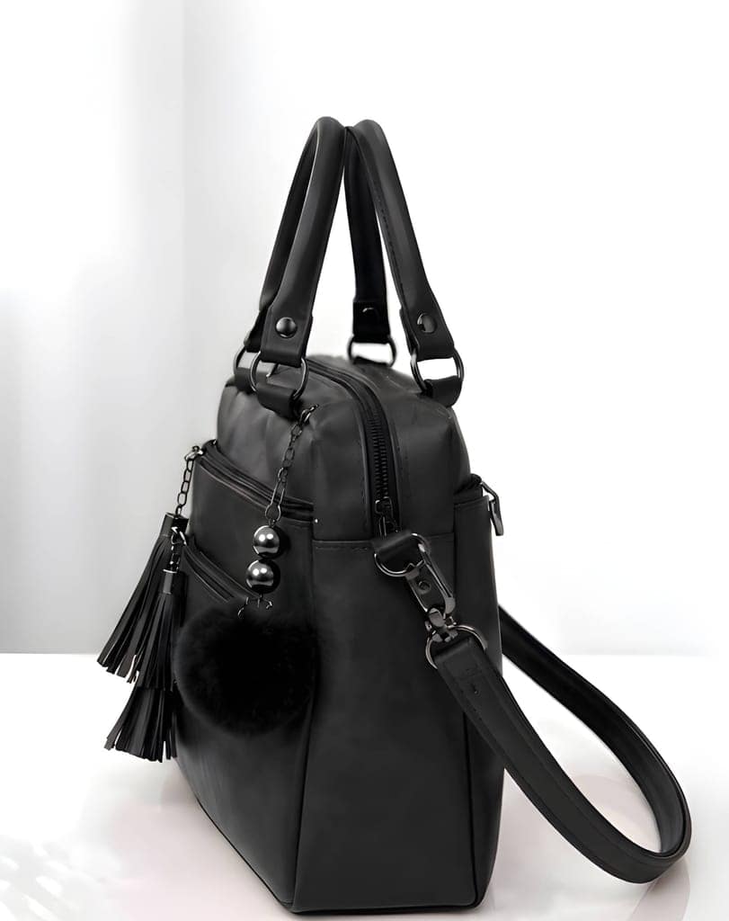 Stylish Women's PU Leather Handbag with Adjustable Sling Belt & Decorative Scarf | Large Capacity Tote Bag for Everyday Use (Heavy Quality) view 3