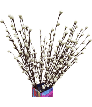 Fab n Style Rose White Artificial Flowers Bunch - Pack of 1