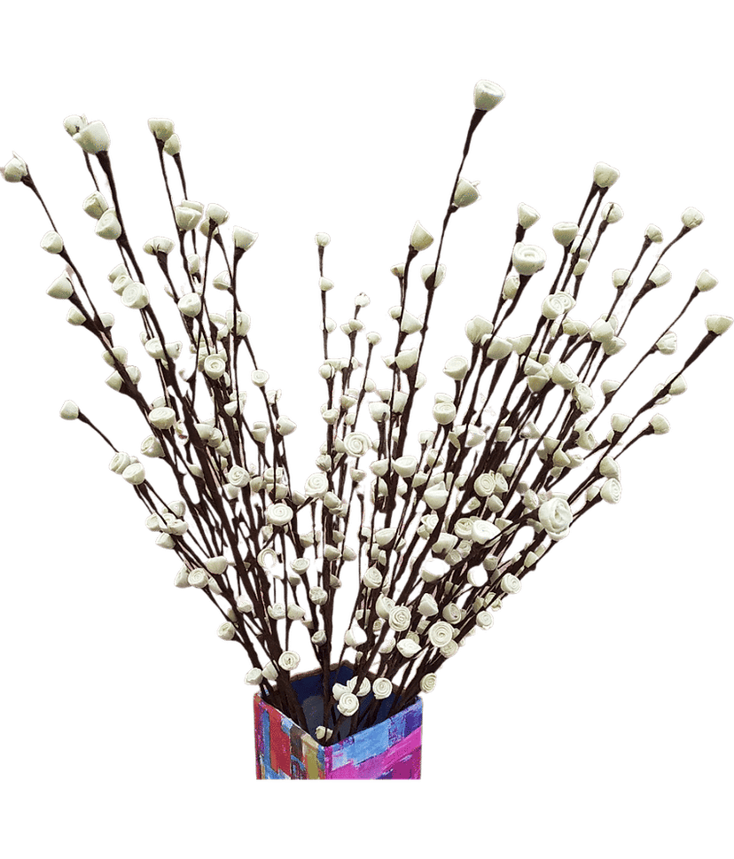 Fab n Style Rose White Artificial Flowers Bunch - Pack of 1