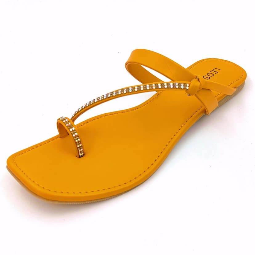 LEGS GO Stylish work Straps flats Fancy Sandal for Women | Casual | Mustard Yellow | view 4