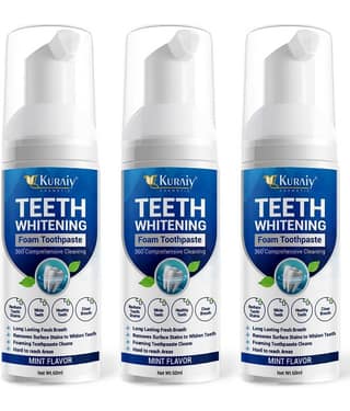KURAIY Teeth Whitening Oral Hygiene Breath Toothpaste Foam 60ML Pack of 2