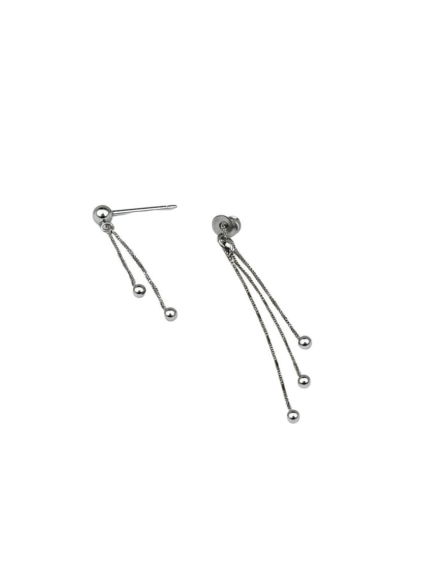 AXORA LIFE 925 Sterling Silver Contemporary Silver Chain Loop Earrings view 4