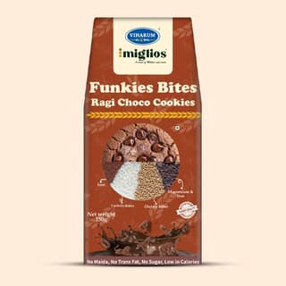 Viharum Global Miglios Funkies Bites Ragi Choco Cookies | Wholesome Crunch, Rich Chocolate | Healthy Snack