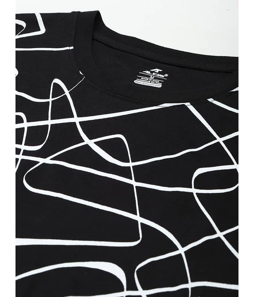 Alcis - Black Cotton Regular Fit Men's Sports T-Shirt ( Pack of 1 ) view 2