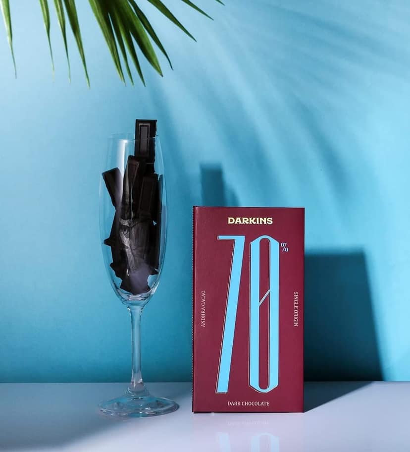 DARKINS Dark Chocolate | 95% Dark Chocolate Single Origin | 70% Dark Chocolate Single Origin | Free 35g Blueberries Bar | Gluten-free | Hand Crafted Chocolate | Unrefined Cane Sugar | No Artificial Flavors | Natural Chocolate Bar | Pack Of 2 view 3