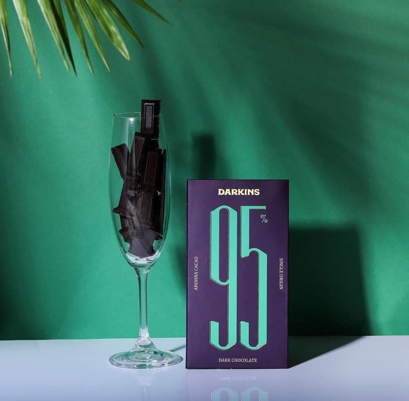 DARKINS Dark Chocolate | 95% Dark Chocolate Single Origin | 70% Dark Chocolate Single Origin | Free 35g Blueberries Bar | Gluten-free | Hand Crafted Chocolate | Unrefined Cane Sugar | No Artificial Flavors | Natural Chocolate Bar | Pack Of 2 view 4