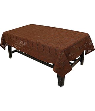 Brown Cotton Table Cover (Pack of 1)