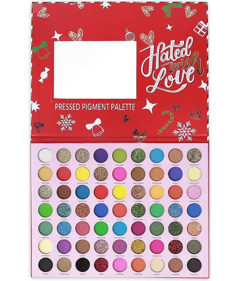 BLUSHIS Beauty 63 Color Matte Shimmer Glitter Hated with Love Eye Shadow Palette Combo