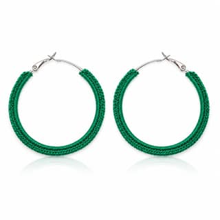 Handmade Emerald Green Hoop Earrings | Lightweight Stylish Crochet Fashion Jewellery | M/S STYLE MOMENTS & GIFT COLLECTION
