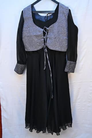 Georgette Black Anarkali Suit