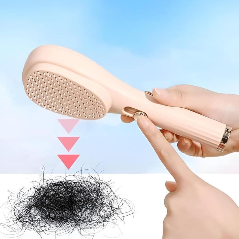 Lifeori 2-in-1 Self-Cleaning Hair Brush with Scalp Massager | Anti-Static Detangling Massage Comb for Women, Men & Kids (Multicolour) view 5