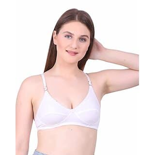 White Women T-Shirt Non Padded Half Coverage Bra