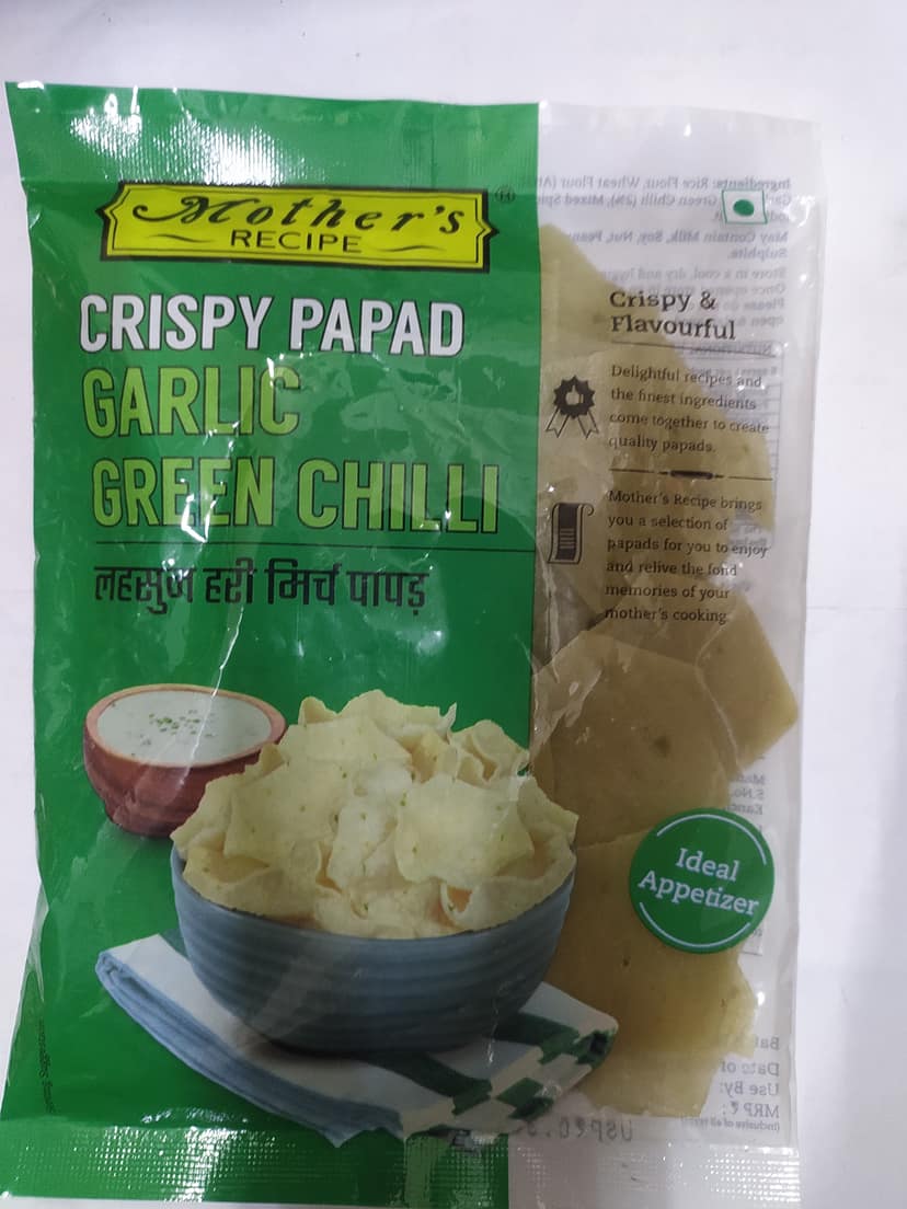 Mother's Crispy papad Garlic Green chilli