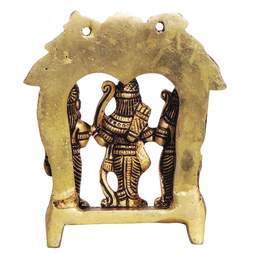 Brass Ram Darbar Decorative Statue | Premium Ram Parivar Showpiece, Height : 3.5 Inch (BSMAS1394 B) view 3