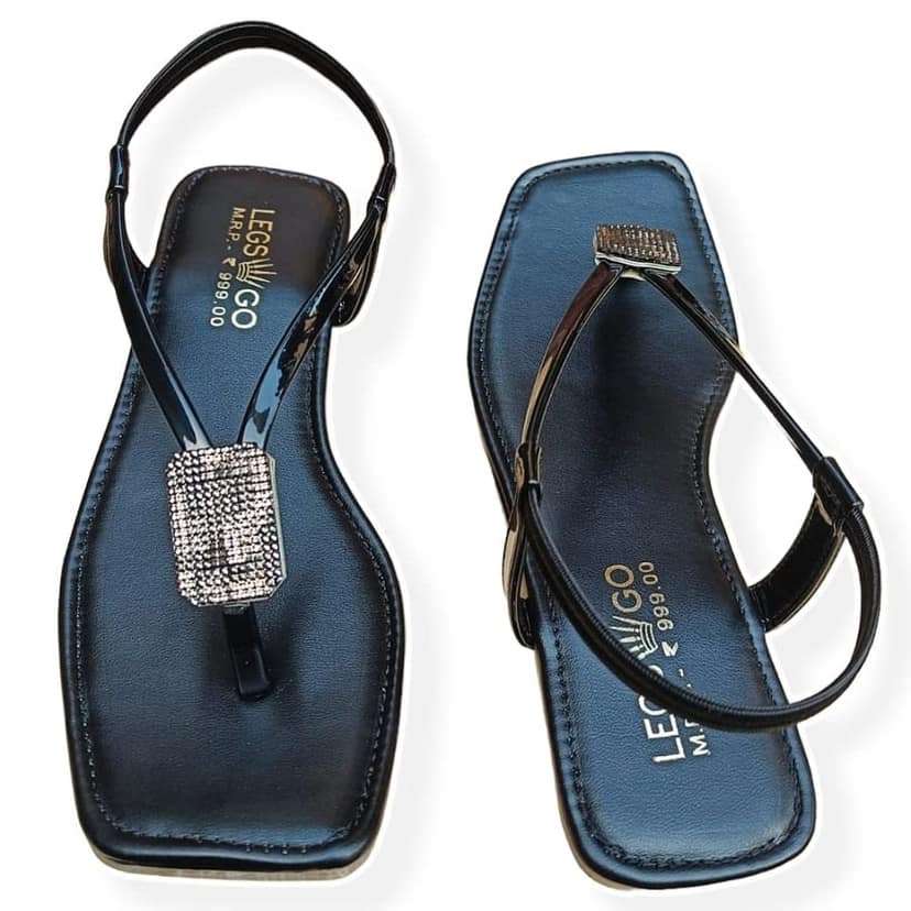 LEGS GO Women's Embellished Flat Sandal