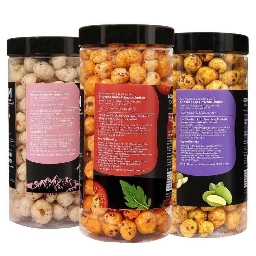 GOURMET MAKHANA Roasted in Olive Oil | Flavors Tangy Tomato, Himalayan Salt & Pepper and Achari Mango | Combo Of 3, 65g Each. - 195 gm view 2