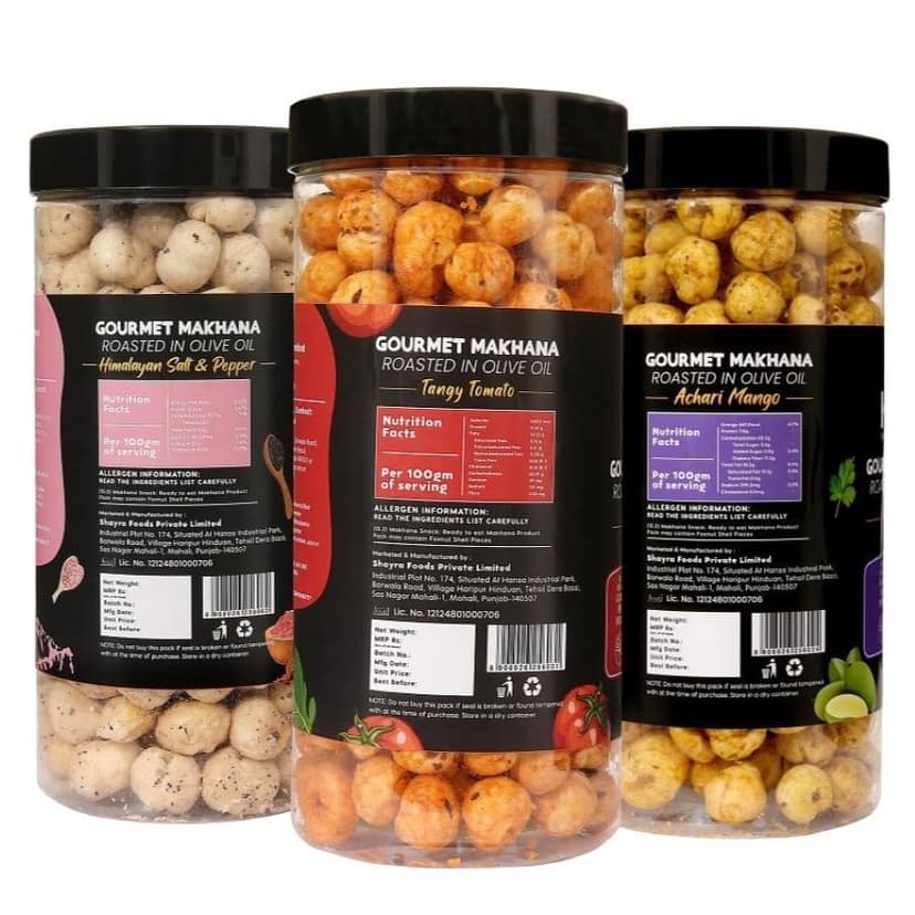 GOURMET MAKHANA Roasted in Olive Oil | Flavors Tangy Tomato, Himalayan Salt & Pepper and Achari Mango | Combo Of 3, 65g Each. - 195 gm view 3