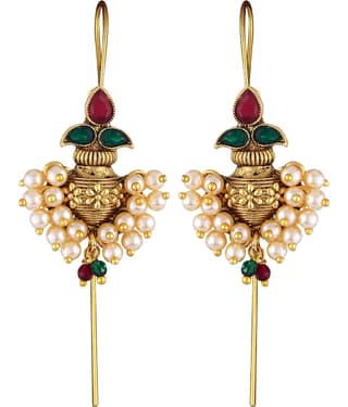 VIVASTRI Multi Color Ear Lobe Support Earrings ( Pack of 1 )