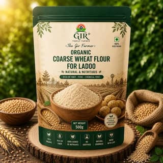 The Gir Family Farmer Organic Coarse Wheat Flour (500g) | Natural & Nutritious | Traditional Ladoo Preparation