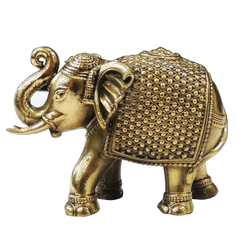 Brass Elephant God Idol Statue | Vastu Auspicious Showpiece, Height : 2 Inch (BSMAS1707 B) view 2