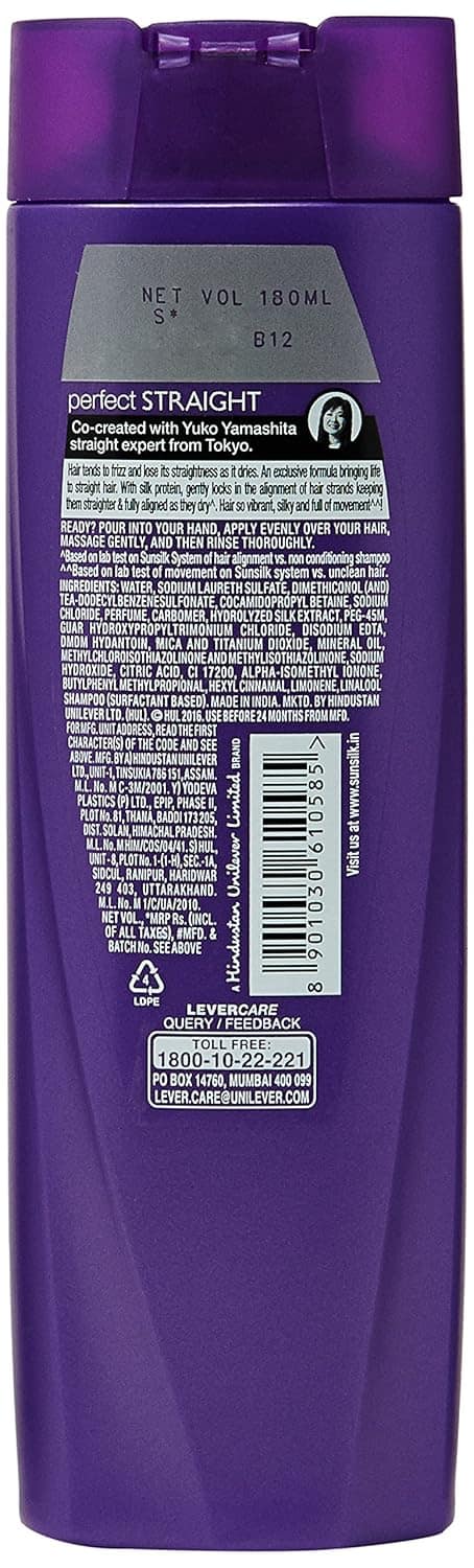 Sunsilk Perfect Straight Shampoo, 180Ml view 2