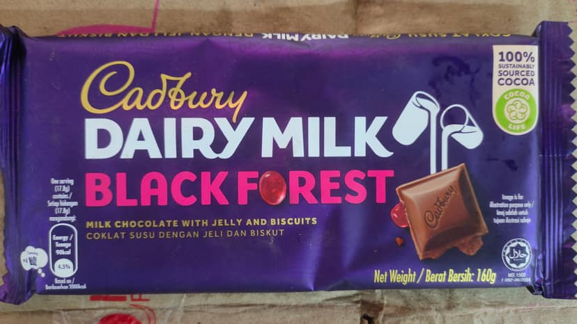 Cadbury dairy milk chocolate black forest