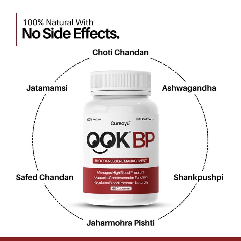 Cureayu Ook BP Capsules | Ayurvedic Support for Healthy Blood Circulation & Blood Pressure Levels view 3