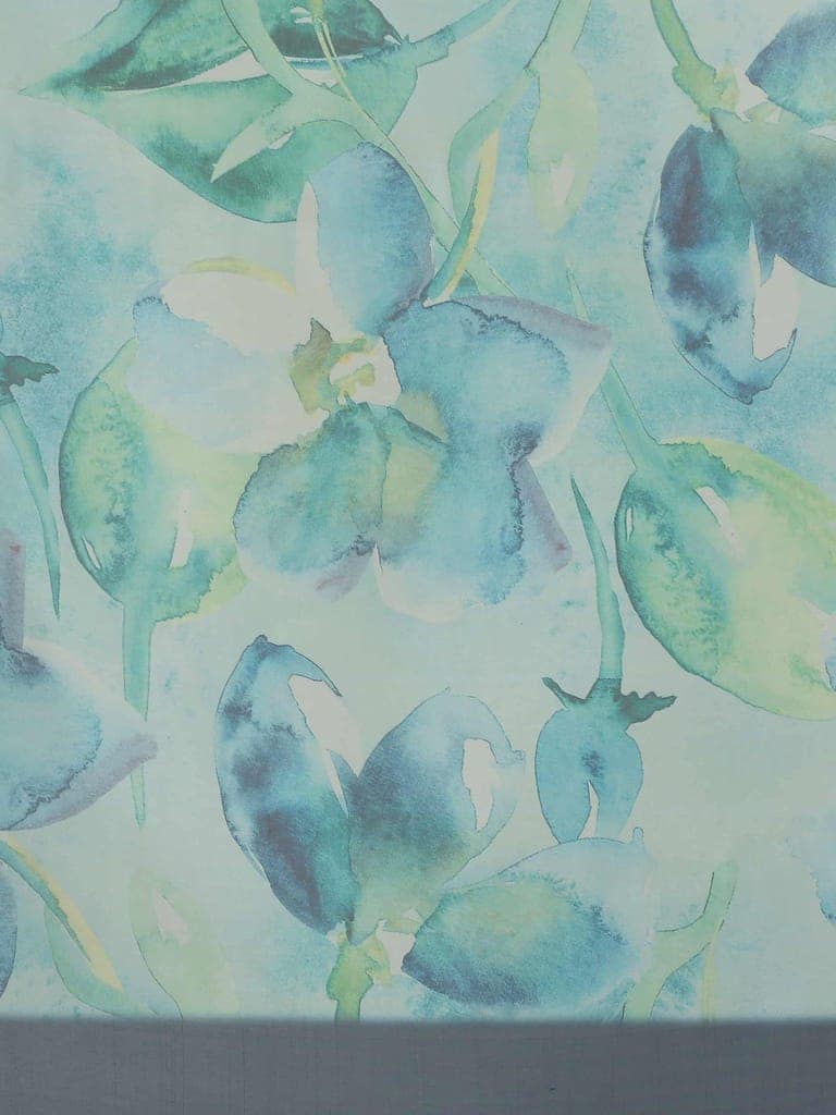 Women's Organza Floral Print Blue Saree view 6