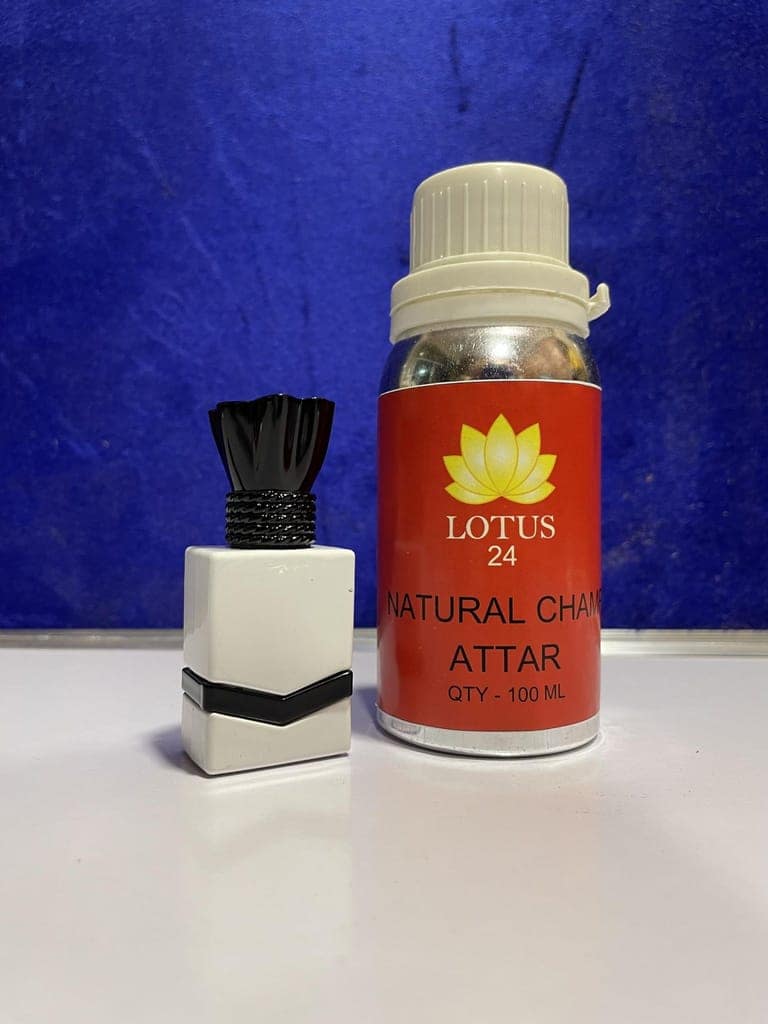 LOTUS24 Champa Attar 3.4 fl. oz. (100ml) + Free 0.2 fl. oz. (6ml) | Exotic & Floral Champa Aroma | Long-Lasting Alcohol-Free Perfume Oil view 5