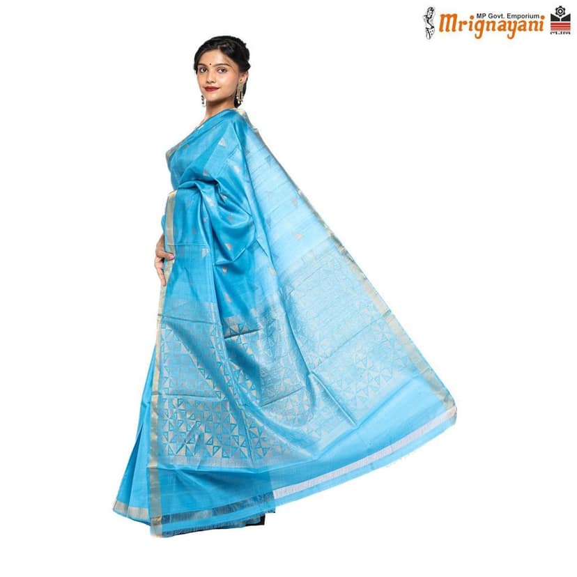 HANDLOOM KOSA SILK SAREE WITH BLOUSE (SKU - 1ST105021221, SAREE-1167) view 2