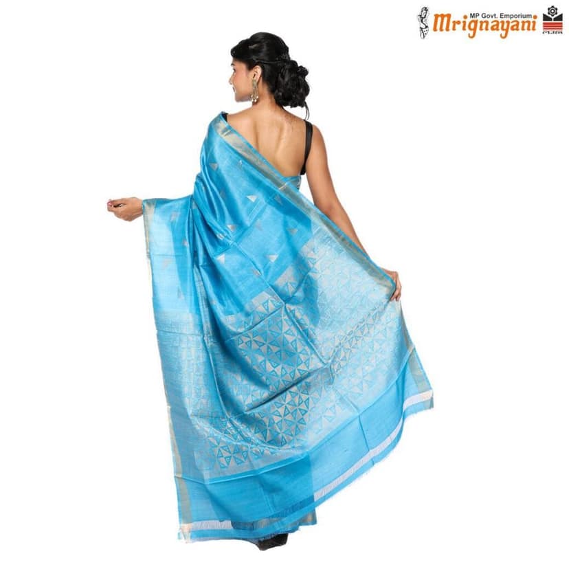 HANDLOOM KOSA SILK SAREE WITH BLOUSE (SKU - 1ST105021221, SAREE-1167) view 4