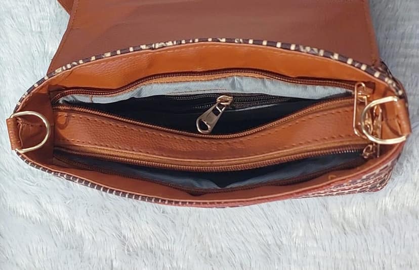 Multicolour printed Jute Sling Bag view 3