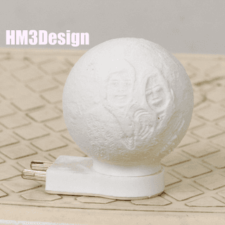 HM3Design Customized 3D Moon Night Lamp with Photo and Text/Gift for Anniversary, Birthday, Wedding (6.2cm)