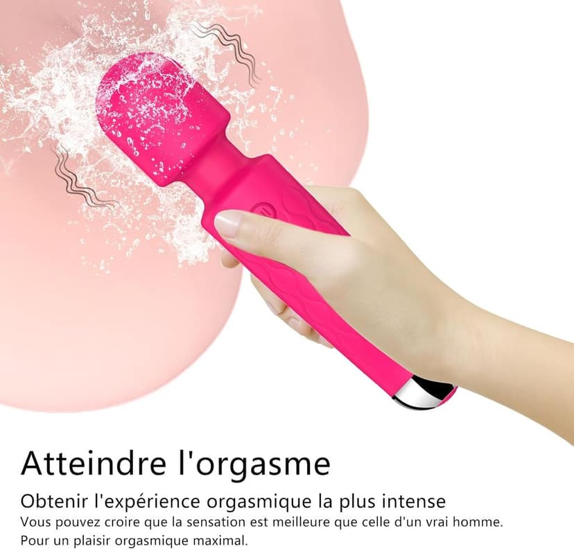 Handheld Cordless Personal Wand Massager – Waterproof, USB Rechargeable, 20 Vibration Patterns, 8 Speeds, Memory Feature, Skin-Soft Silicone for Ultimate Relaxation Tool view 2