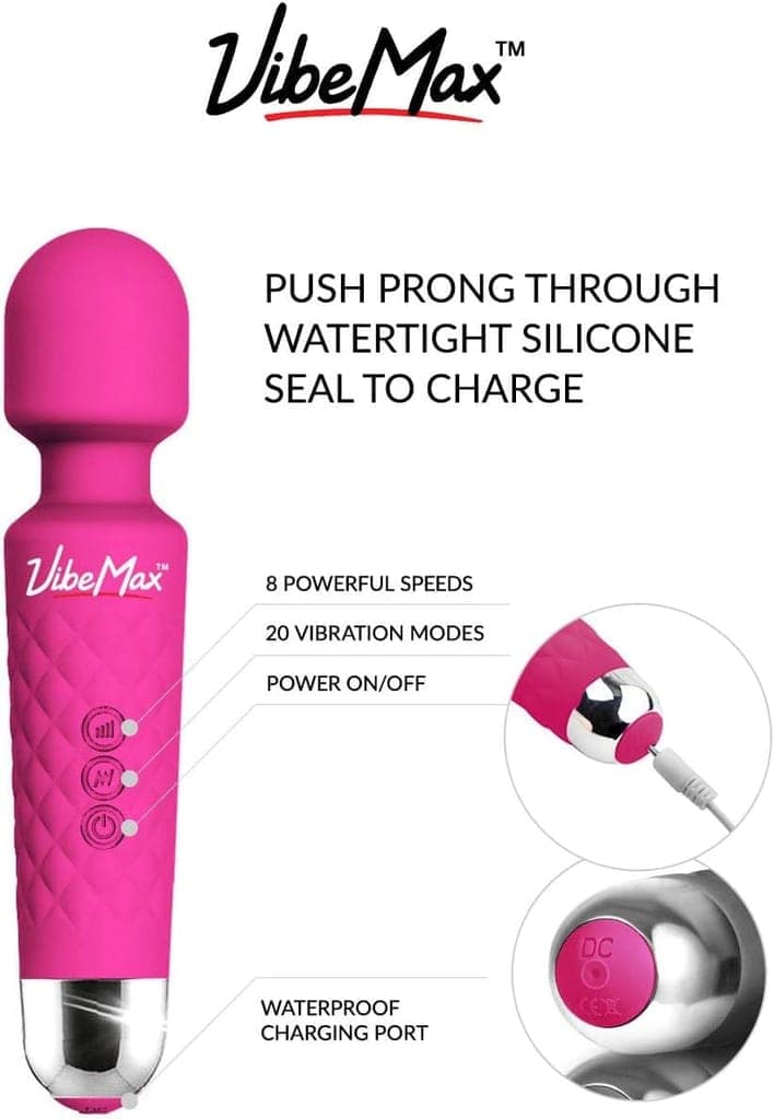 Handheld Cordless Personal Wand Massager – Waterproof, USB Rechargeable, 20 Vibration Patterns, 8 Speeds, Memory Feature, Skin-Soft Silicone for Ultimate Relaxation Tool view 5