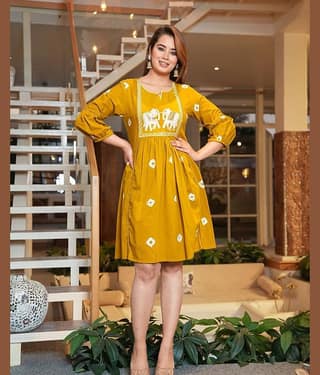 anushansa Women's Viscose Rayon Embroidered Straight Kurti - ( Pink )
