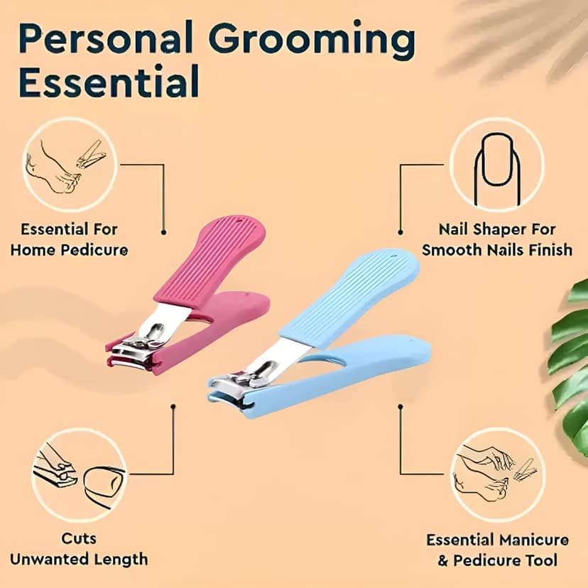 Plastic Covered Stainless Steel Nail Clipper Cutter (Random Color) view 3