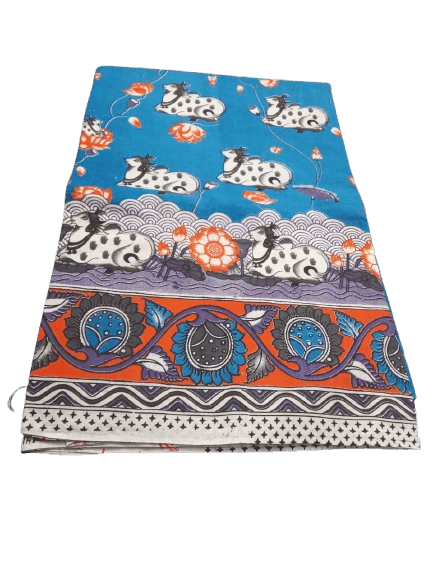 Cotton Kalmakari Printed Saree with Blouse