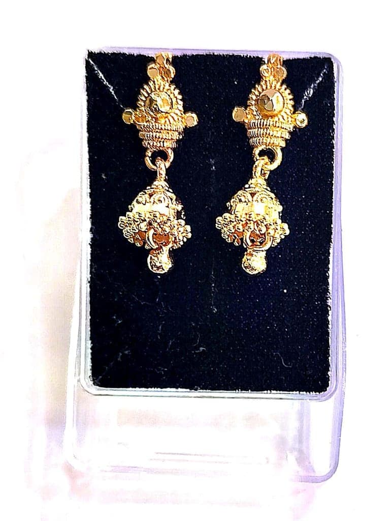 Gold Plated Traditional Indian Jhumka Earrings view 4