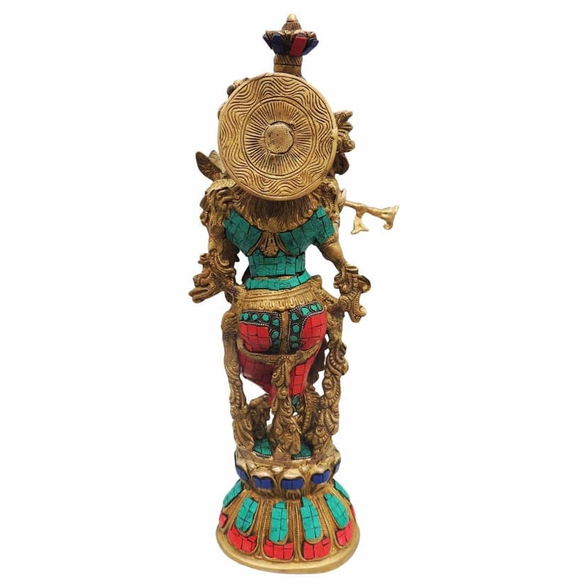 Brass Showpiece Krishna Statue (BSMAS519) view 3