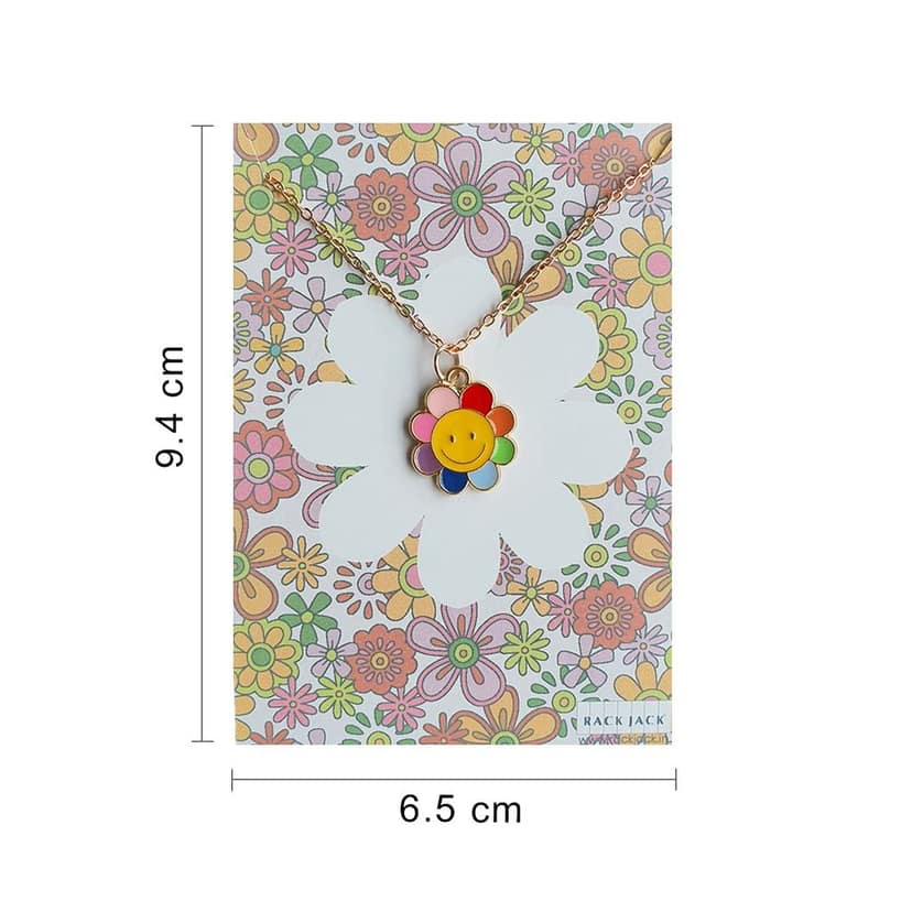 Rack Jack Y2K Charm Pendant Gold Necklace - Daisy Smile view 2