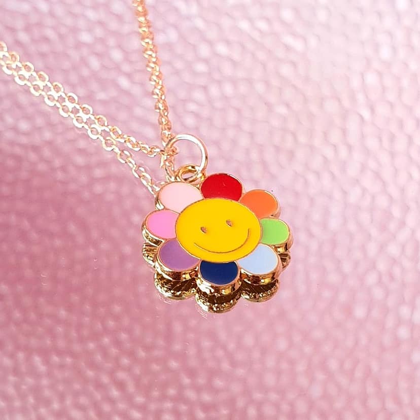 Rack Jack Y2K Charm Pendant Gold Necklace - Daisy Smile view 6