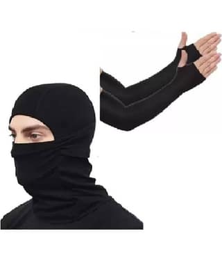 Arm Sleevs for Riding Bike & Bike Face Cover for Men & Women (Size: Free, Balaclava)
