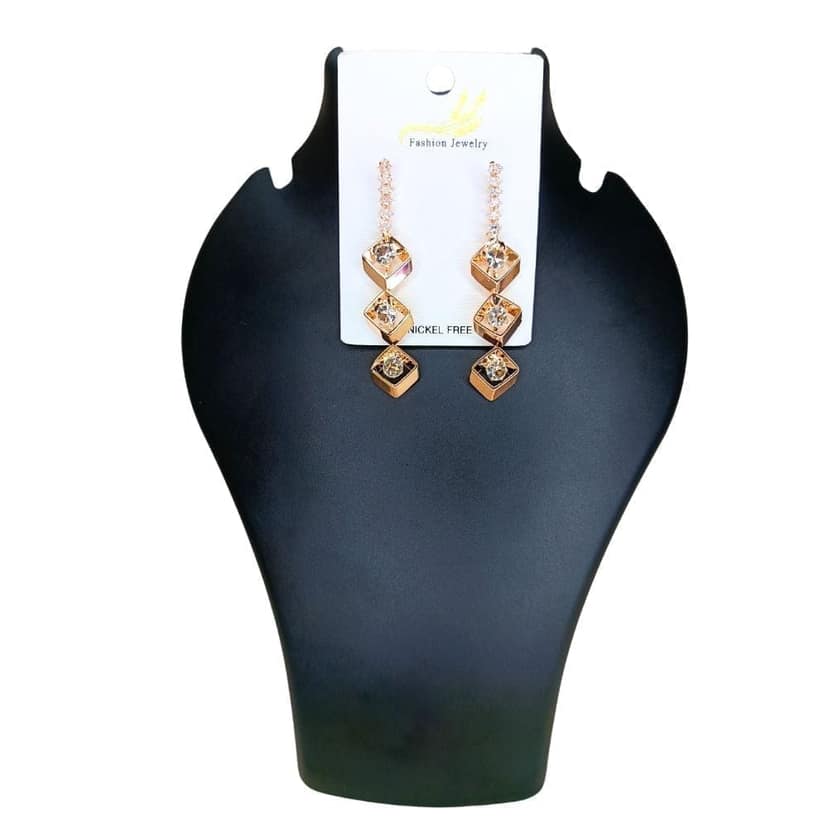 Jewelryklub American Diamond Hanging Long Earrings For Girls Women view 4
