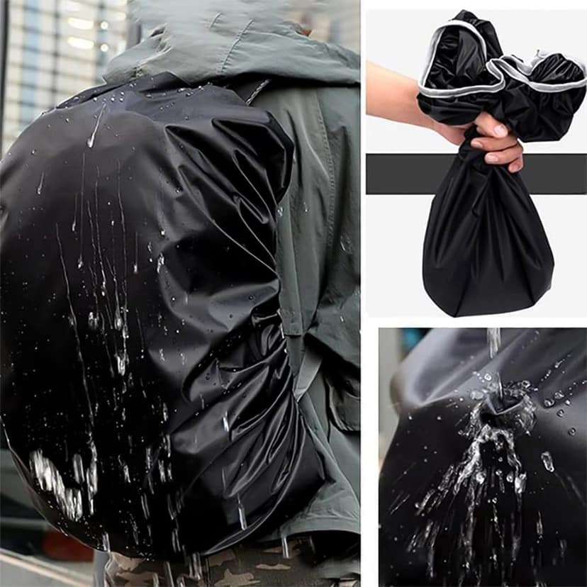 Heavy Waterproof Nylon Rain Cover/Dust Cover - Elastic Adjustable for Laptop Bags and Backpacks, School Bag Waterproof Cover, Dust Proof, Backpack, Laptop Bag Cover (1Pc) view 3