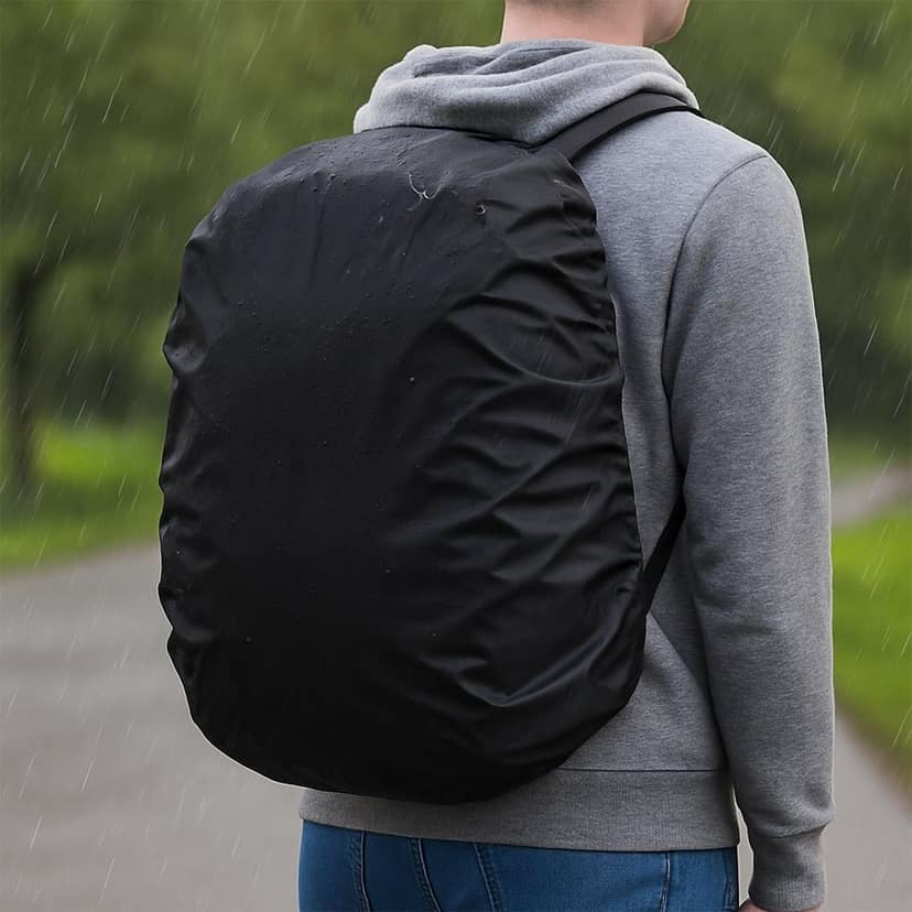 Heavy Waterproof Nylon Rain Cover/Dust Cover - Elastic Adjustable for Laptop Bags and Backpacks, School Bag Waterproof Cover, Dust Proof, Backpack, Laptop Bag Cover (1Pc) view 7