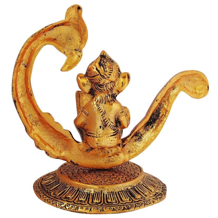 Aluminium Showpiece Ganesh With Laptop (ASMAS281 G) view 3