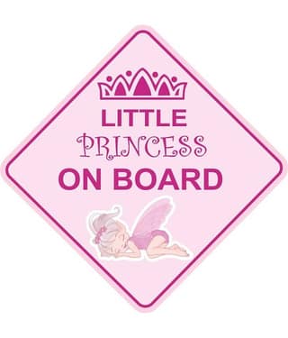 Asmi Collection Self Adhesive Vinyl Little Princess on Board Car Sticker ( 20 x 20 cms )