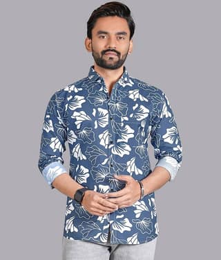 ADWYN PETER 100% Cotton Regular Fit Printed Full Sleeves Men's Casual Shirt - Multicolor 2 ( Pack of 1 )