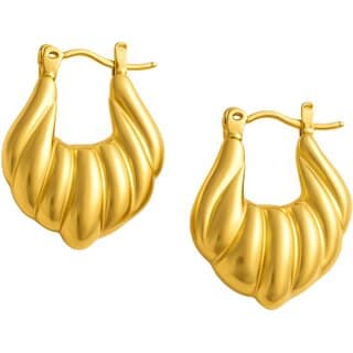 KIMTI 18K Gold Plated Anti Tarnish Golden Hoop Anti Tarnish Earring